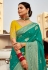Teal silk saree with blouse 1510