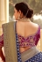 Navy blue silk saree with blouse 1508