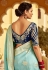 Sky blue silk saree with blouse 1506