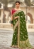 Mehndi silk saree with blouse 1504
