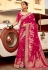Magenta silk saree with blouse 1502