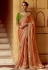 Peach tissue saree with blouse 5402