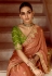 Peach tissue saree with blouse 5402