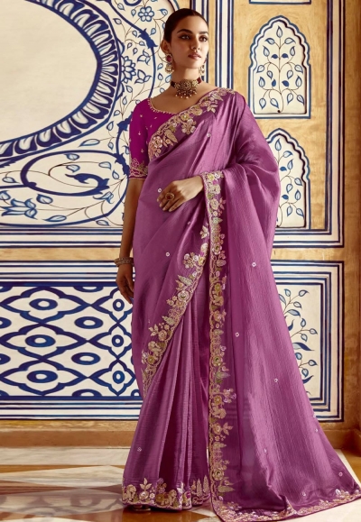 Pink tissue saree with blouse 5405