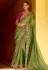 Pista green tissue saree with blouse 5411