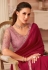 Maroon georgette saree with blouse 8001