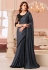 Grey georgette saree with blouse 8005