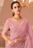 Pink georgette saree with blouse 8011
