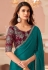 Sea green satin saree with blouse 8014