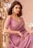 Pink georgette saree with blouse 8006