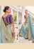 Sky blue crepe jacquard half n half saree 7801