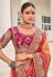 Peach crepe jacquard saree with blouse 7807