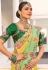 Pista green crepe jacquard half n half saree 7806