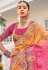 Pink crepe jacquard half n half saree 7804