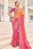 Pink crepe jacquard half n half saree 7804