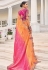 Pink crepe jacquard half n half saree 7804