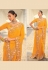 Yellow crepe saree with blouse 7802