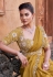 Mustard crepe saree with blouse 25310