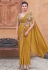 Mustard crepe saree with blouse 25310