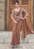Brown satin silk saree with blouse 25312