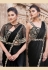 Black satin silk designer saree 25318