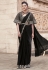 Black satin silk designer saree 25318