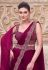Magenta satin silk plain saree with designer blouse 25308