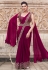 Magenta satin silk plain saree with designer blouse 25308