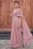 Pink satin silk designer saree 25319
