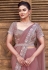 Peach satin silk saree with blouse 25317