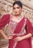 Magenta satin silk plain saree with designer blouse 25313