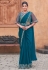 Teal crepe designer saree 25311