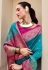 Teal banarasi silk saree 860003