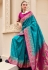 Teal banarasi silk saree 860003