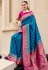 Blue banarasi silk saree with blouse 860006