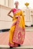 Yellow banarasi silk saree with blouse 860002
