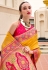Yellow banarasi silk saree with blouse 860002