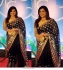 Bollywood model blooming rangoli silk foil work black party wear saree