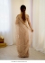 Bollywood model Beige and gold dori sequins net party wear saree