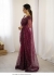 Bollywood model Wine dori sequins net party wear saree