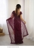 Bollywood model Wine dori sequins net party wear saree