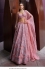 Bollywood Model Grey and Pink mulbarry silk sequins lehenga choli