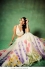 Bollywood Model White tabby silk printed lehenga choli