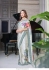 Bollywood Madhuri dixit inspired white satin silk digital print saree