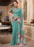 Rama color georgette floral print with peal border designer wear saree 7007