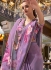 Lavender color georgette floral print with peal border designer wear saree 7007