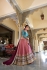 Salmon and Blue color silk embroidery work wedding lehenga choli