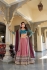 Salmon and Blue color silk embroidery work wedding lehenga choli