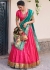 Pink jacquard Pithank silk embroidery wedding lehenga choli 1014