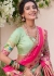 Green jacquard Pithank silk embroidery wedding lehenga choli 1014